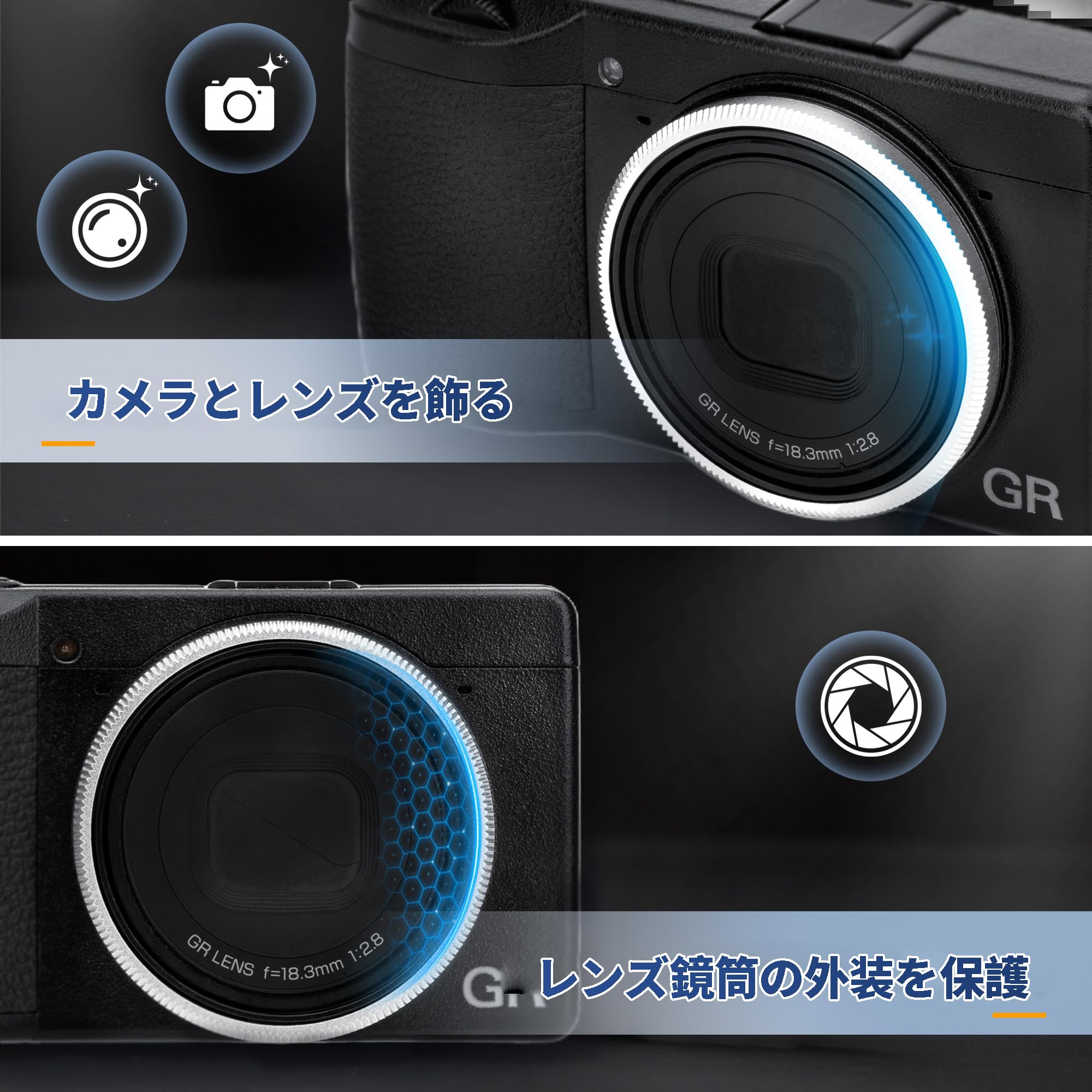 Amazon | JJC GN-2 アルミニウム合金 リングキャップ リコー Ricoh GR